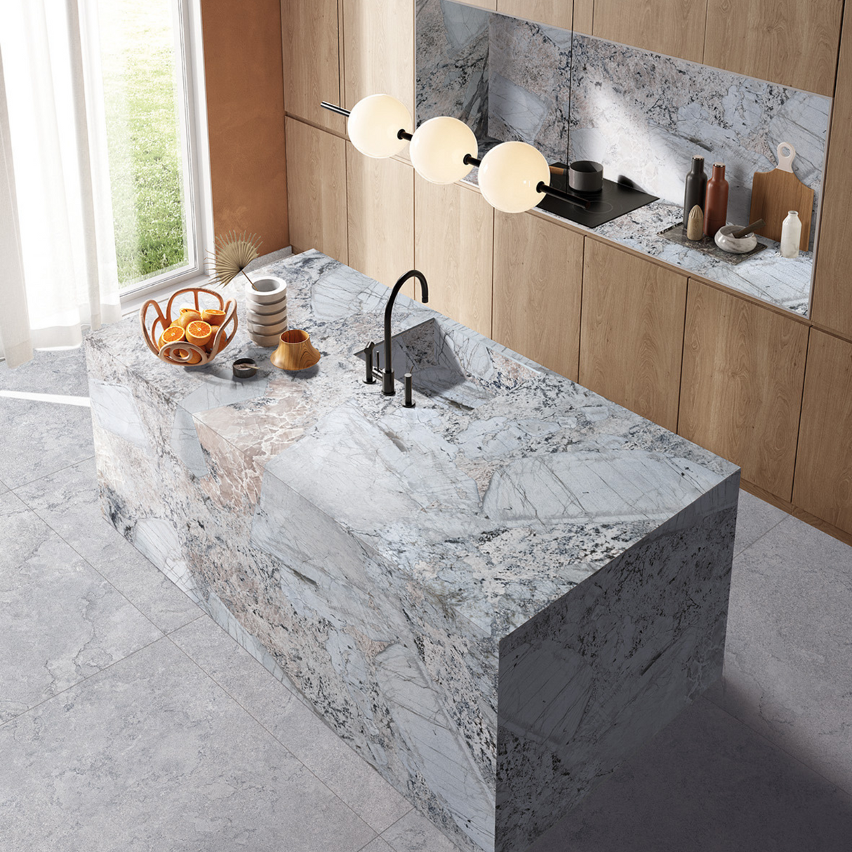 Patagonia Blue Polished Marble Slab