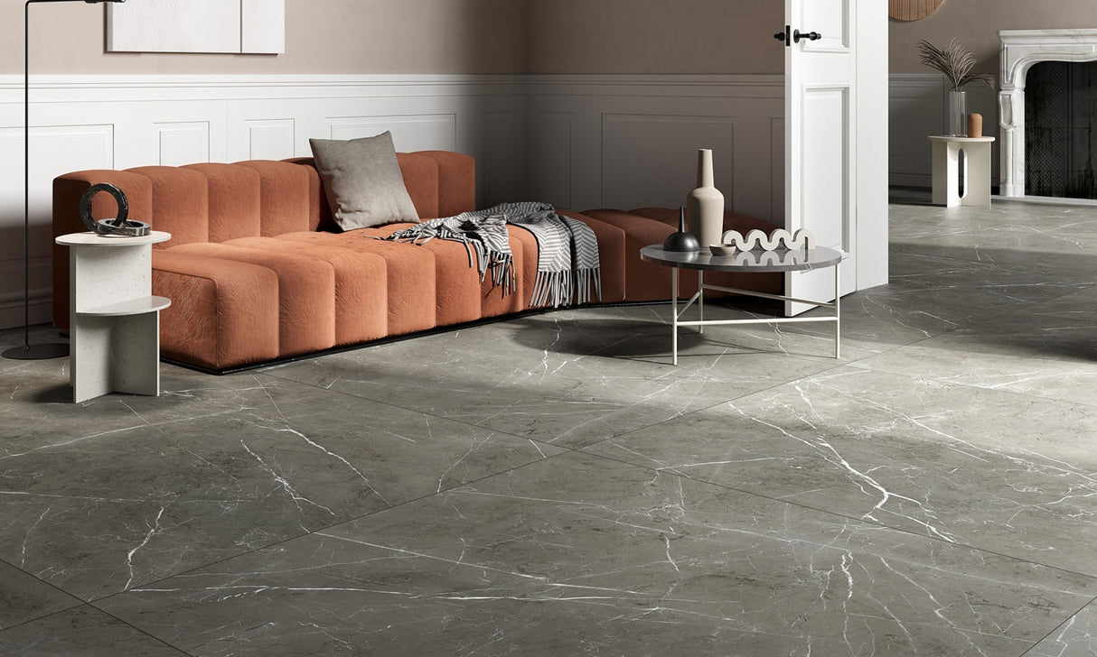 Pietra Grey slab floor tiles