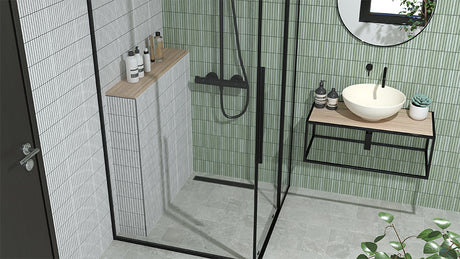 Roku green bathroom tiles