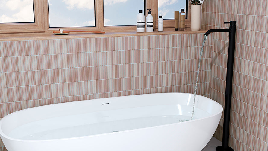 Roku red bathroom tiles