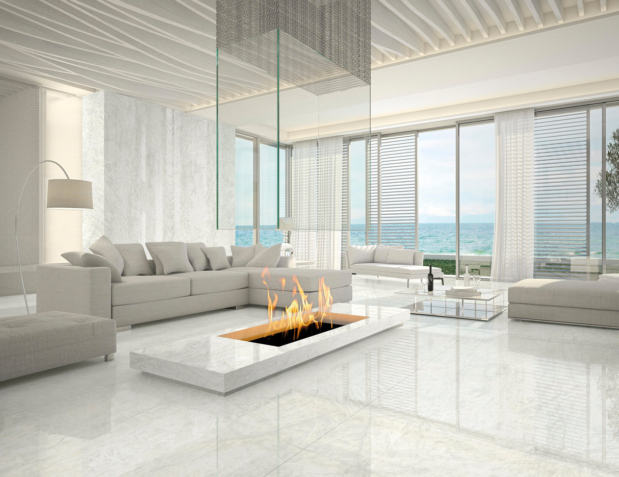 Crystal White Slab floor tile