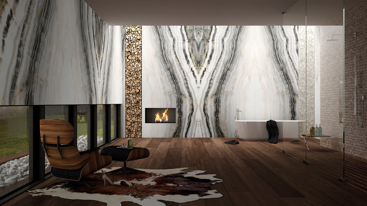 Top Onice Bianco Slab living room