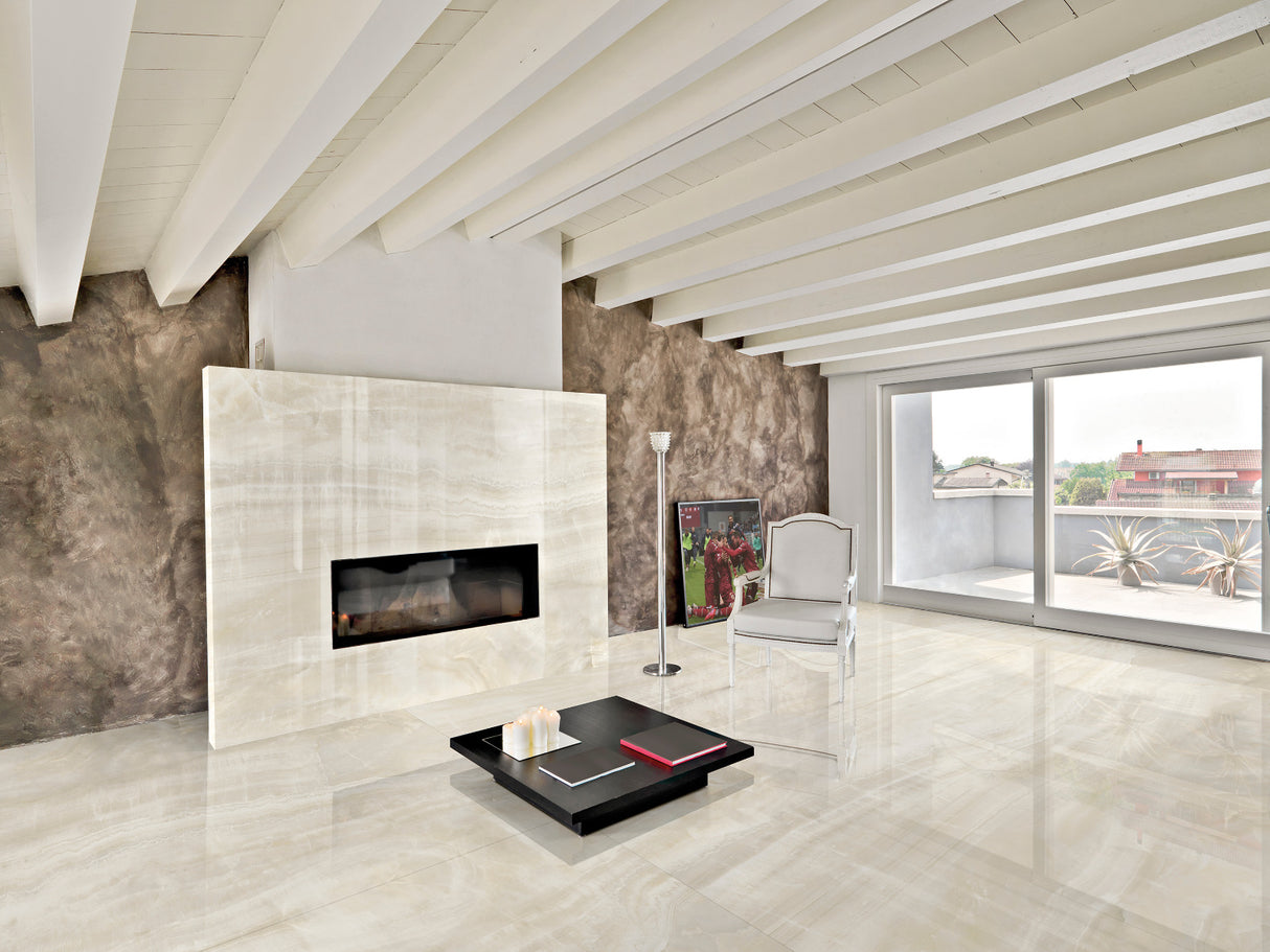 Onice Crema Slab floors