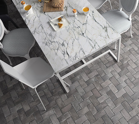 graphite Cottage Brick Porcelain Tile 2.7x5.5