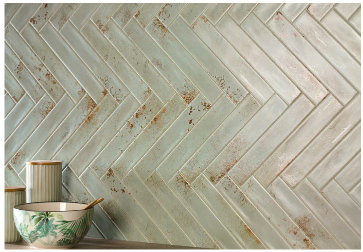 2"x12" Rustico Satin Subway Tile emerald wall tile
