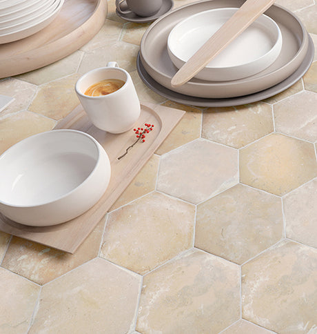 cottage sand Cottage Hexagon Porcelain Tile 5.5x6.3