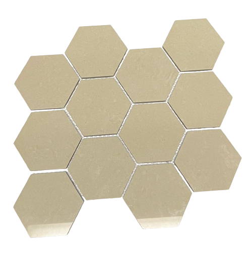 Lumina 3" Hex Matte Mosaic cream