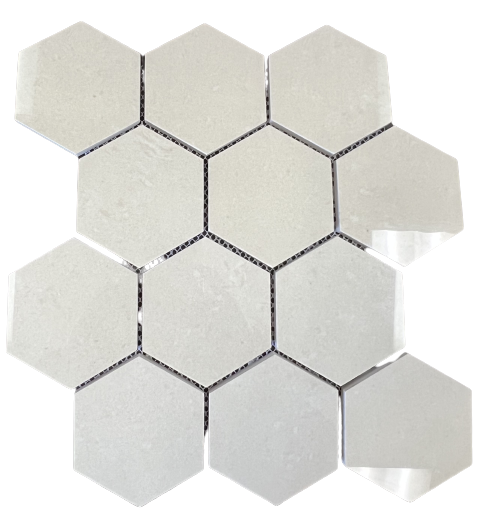 Lumina 3" Hex Polished Mosaic ash