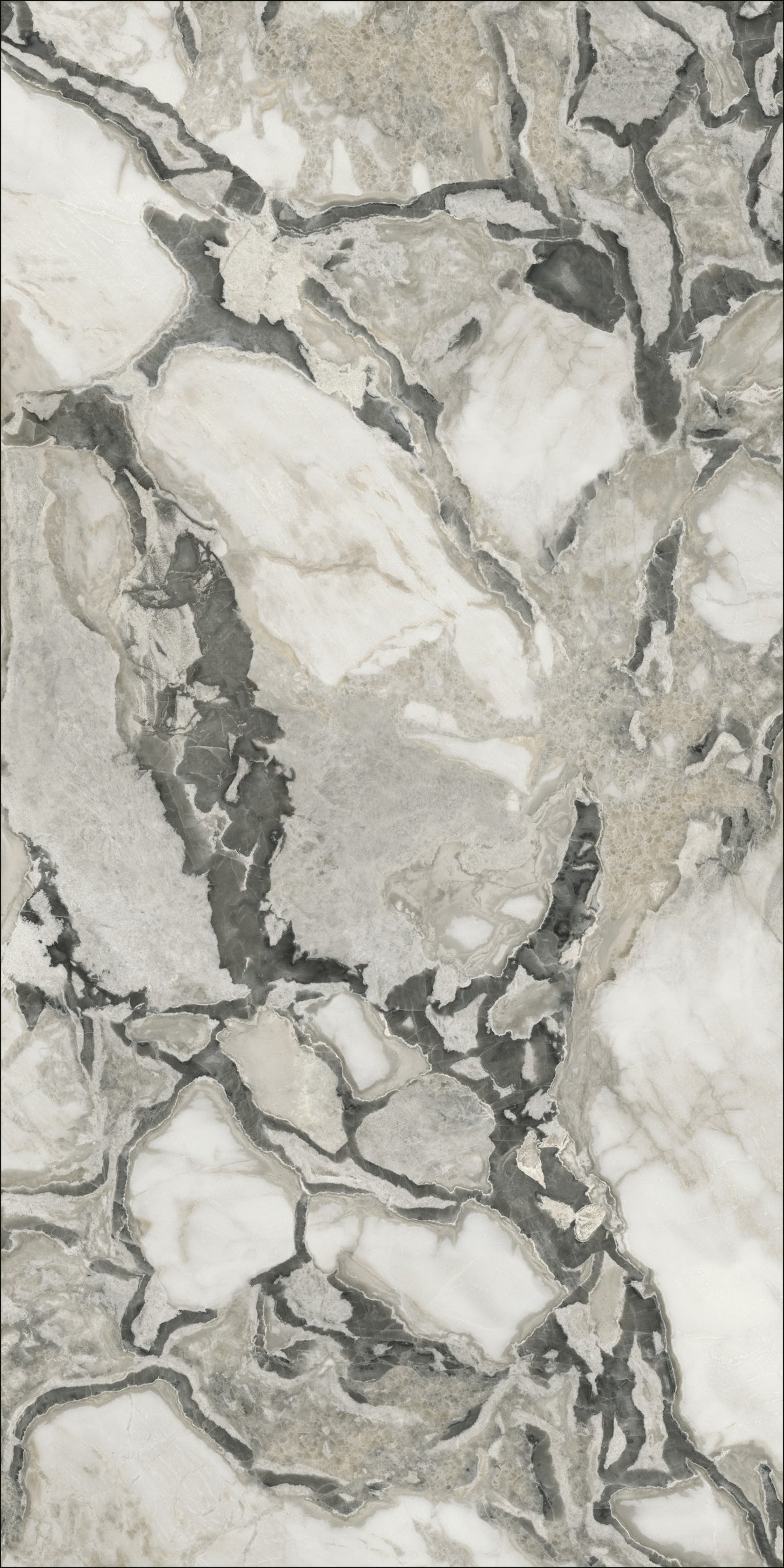 Infinito Cliff White Matte 64" x 128" Porcelain slab, Side B