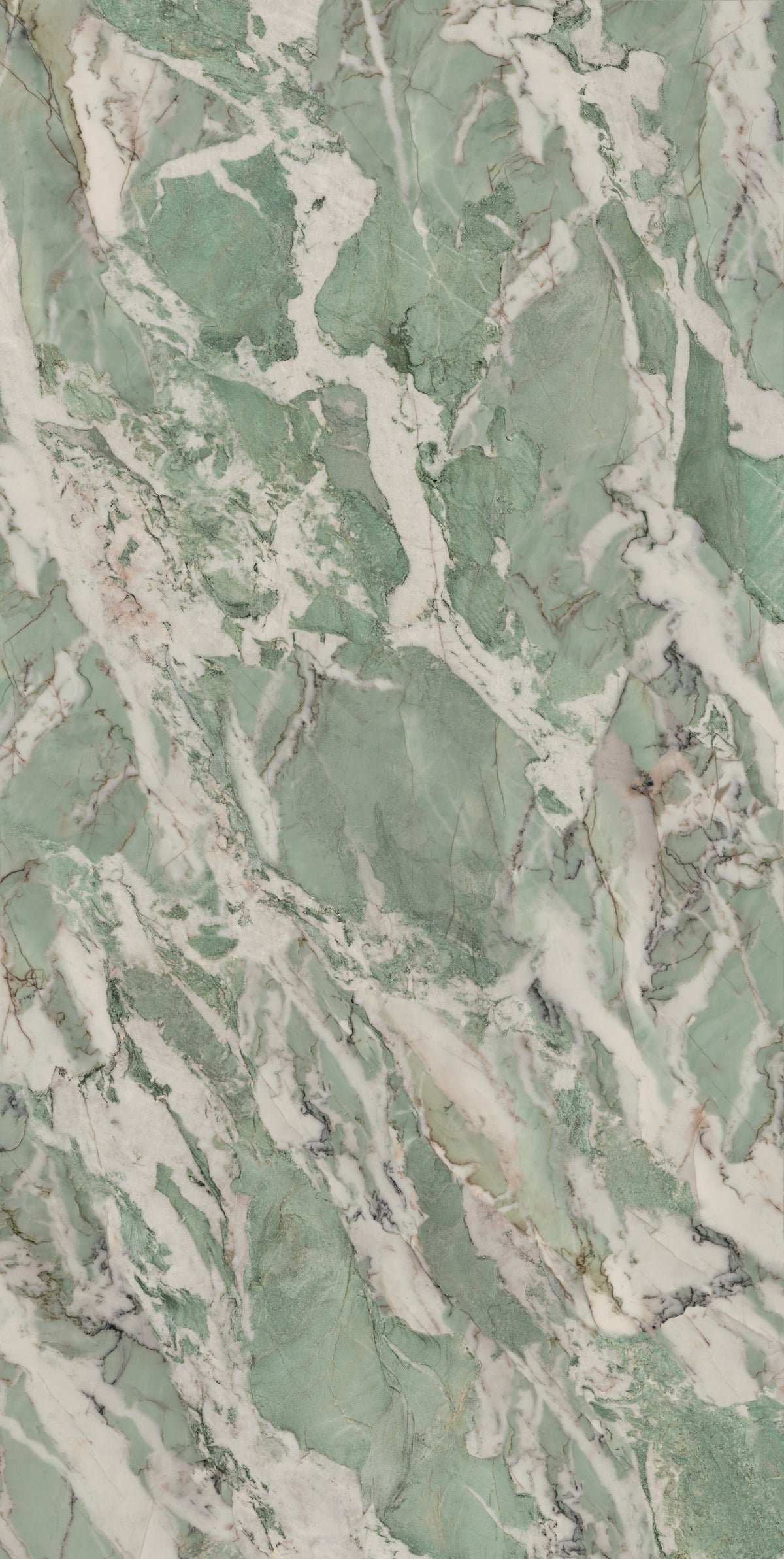 Infinito Tiffany Green Polish 64" x 128" Porcelain slab, Side B