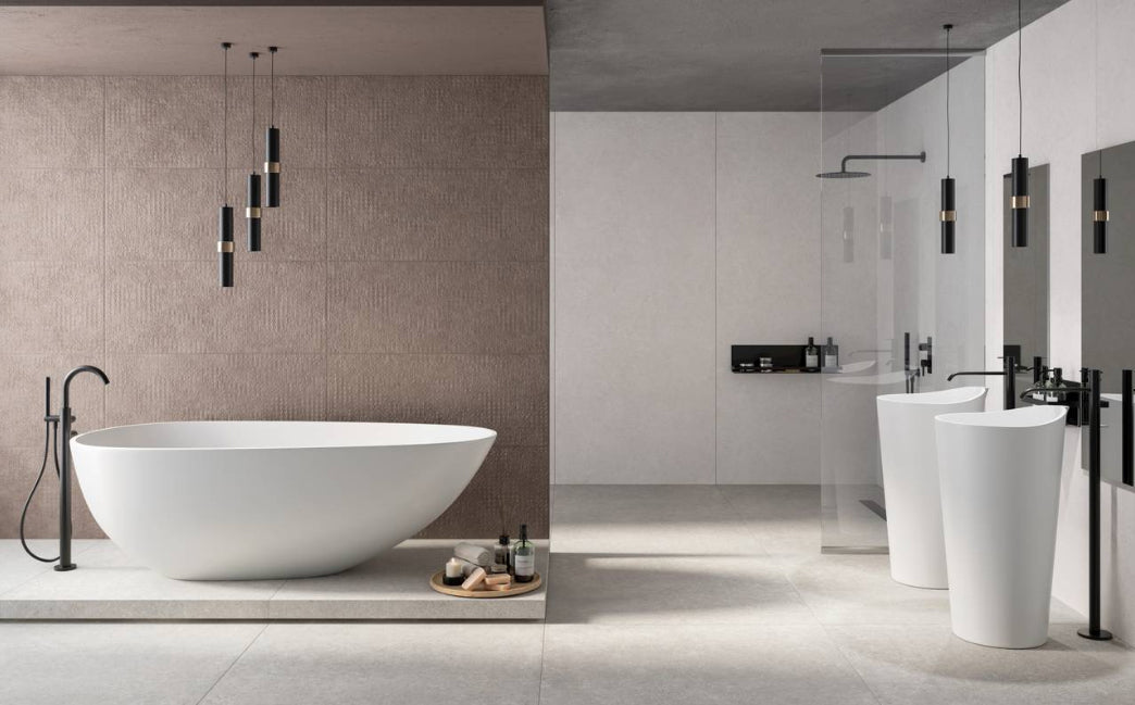 Kalkarea 48x48 Porcelain Stoneware Tile bathroom