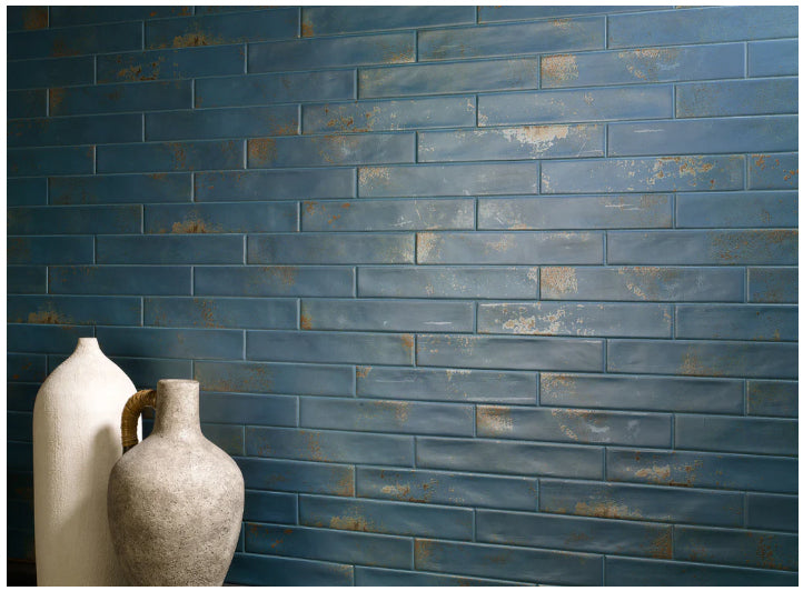 2"x12" Rustico Satin Subway Tile wall