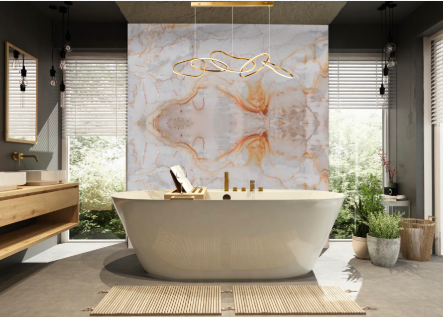Andes Quartzite Slab bathroom