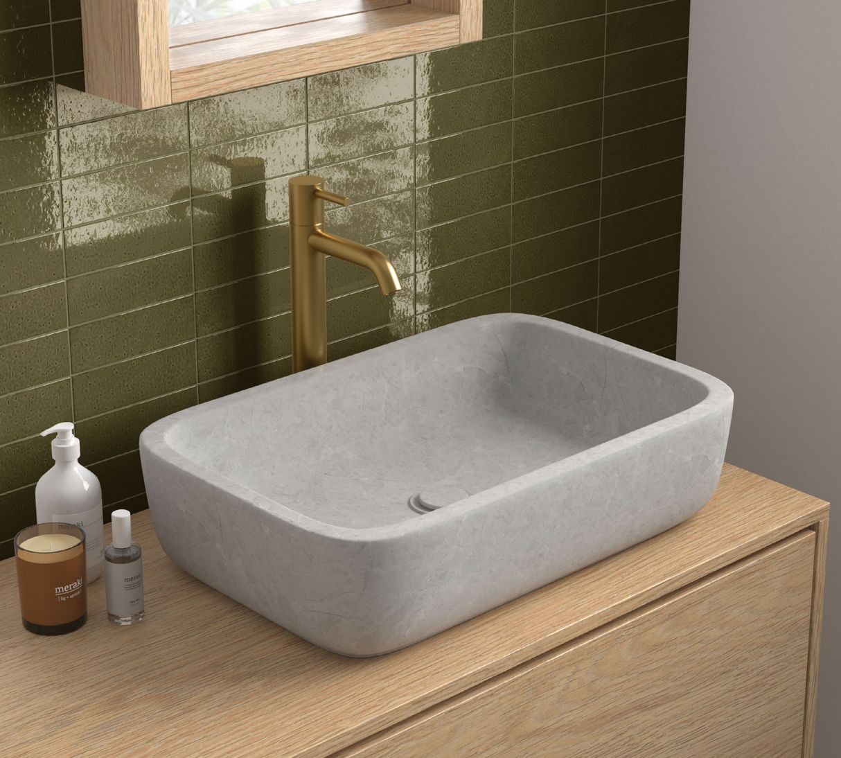 Kalma Selva Subway Tile 2.5x8 bathroom