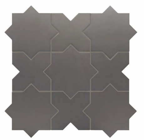 Porto Star and Cross Matte Black tile