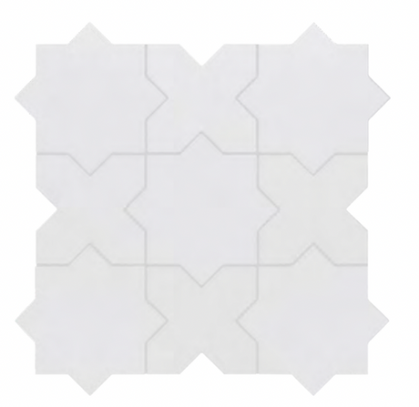 Porto Star and Cross White Matte tile
