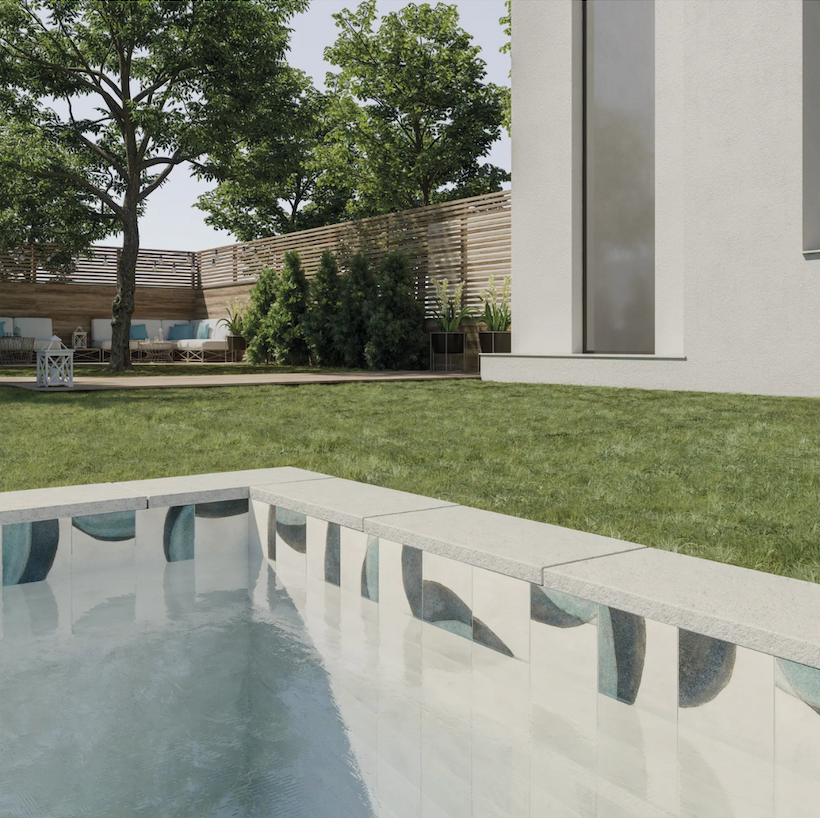 Pottery Square Natural Matte 6x6 pool tile