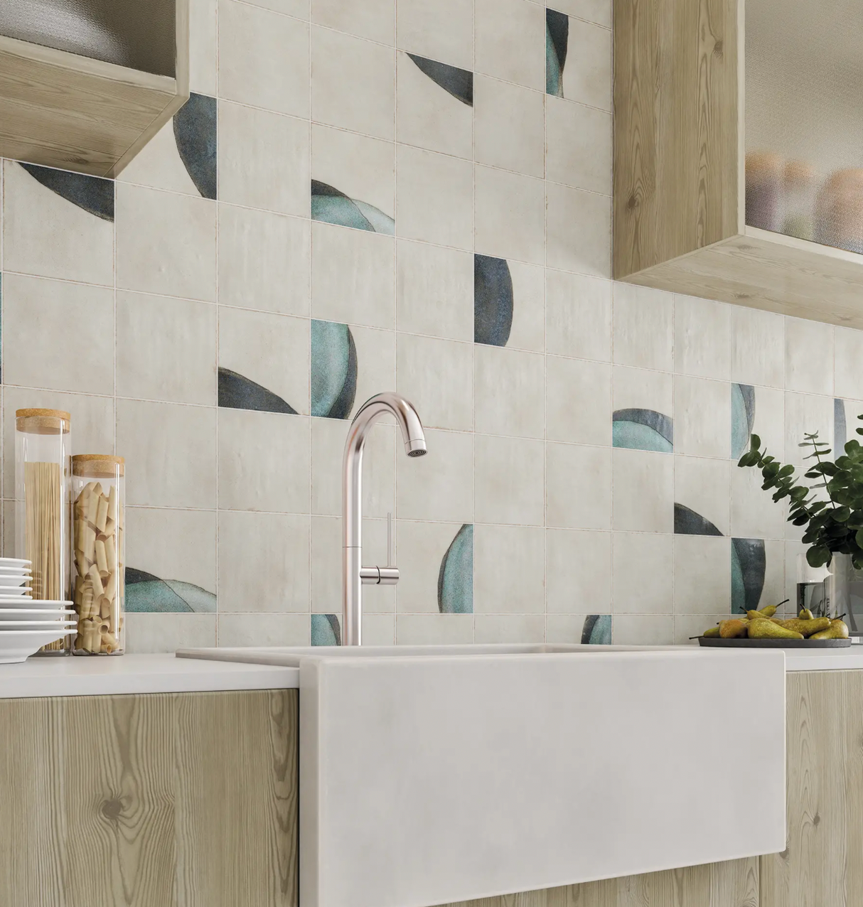 Pottery Square Natural Matte 6x6 bathroom tile