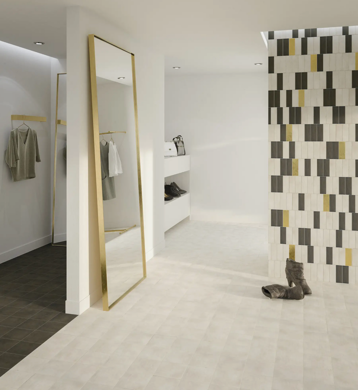 Pottery Square Natural Matte 6x6 shower tile