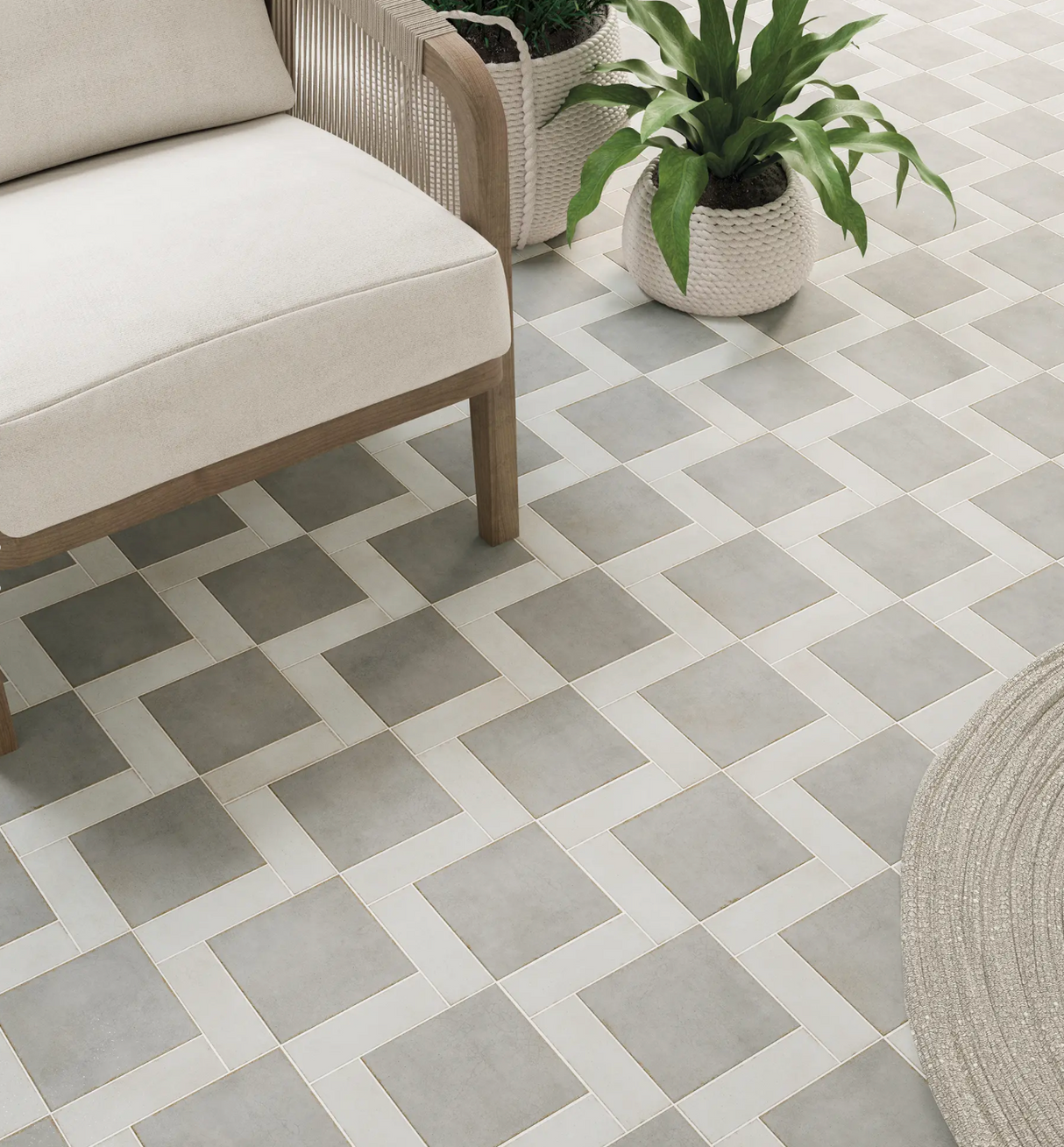 Pottery Square Grey Matte 6x6 floor tile