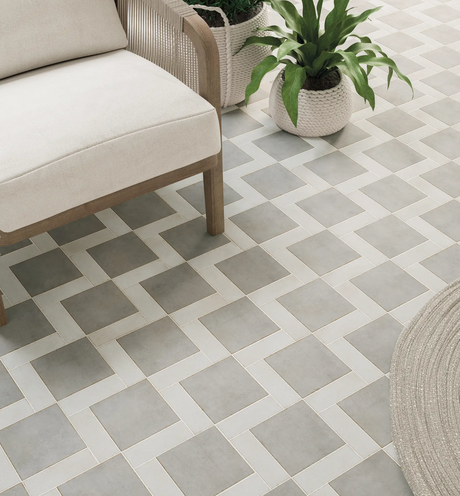 Pottery Square Grey Matte 6x6 floor tile