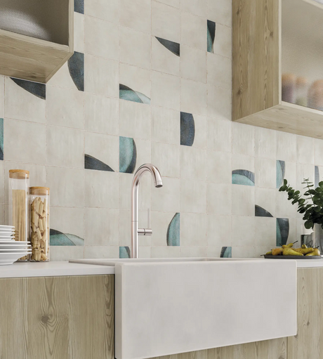 Pottery Cosmic Square Natural 6x6 kitchen tile