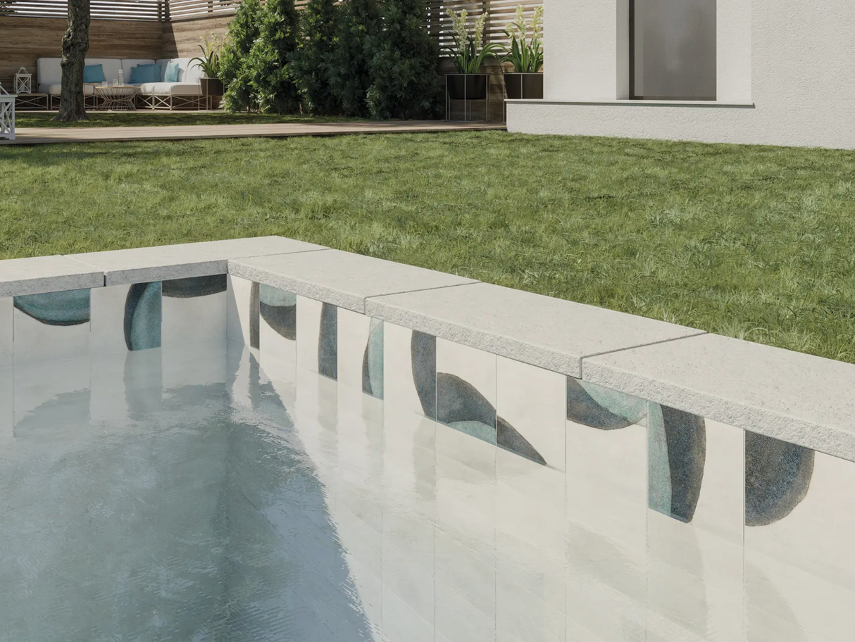 Pottery Cosmic Square Natural 6x6 pool tile