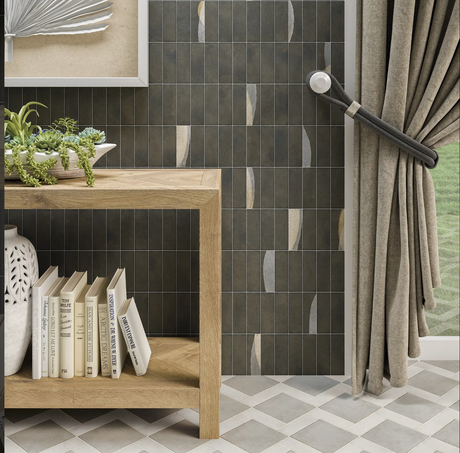 Pottery Cosmic Graphite Matte Subway 2x6 wall tile