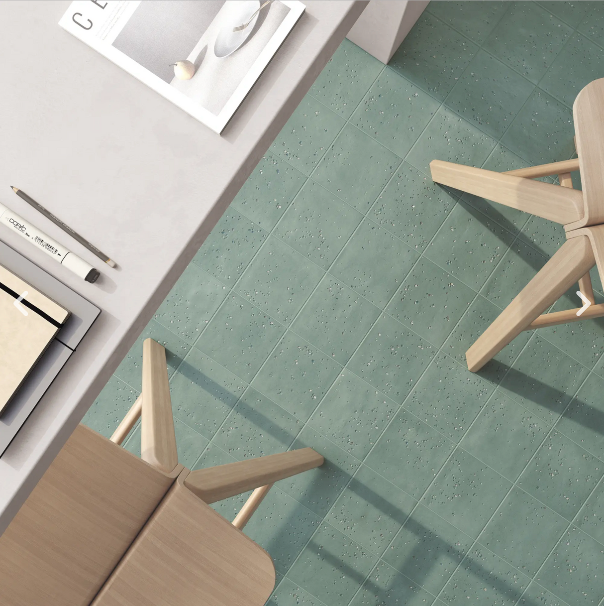 Stardust Pebbles Teal Matte 6x6