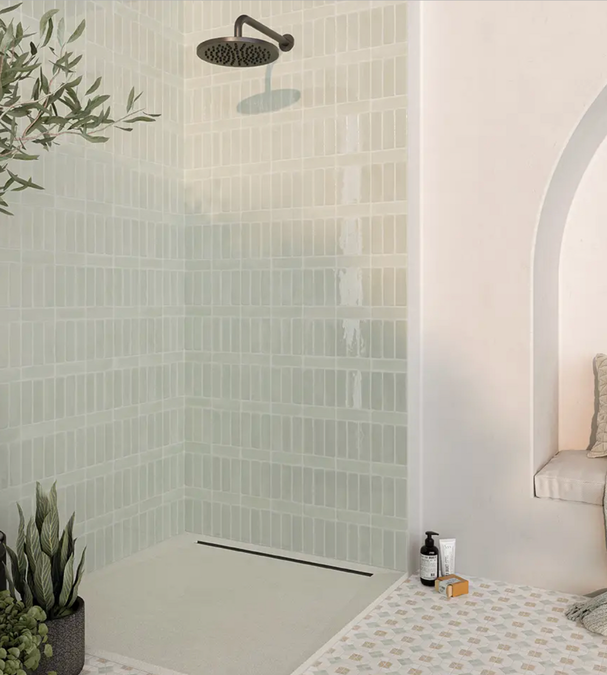 Rebels Matte Sage 2x6 shower tile