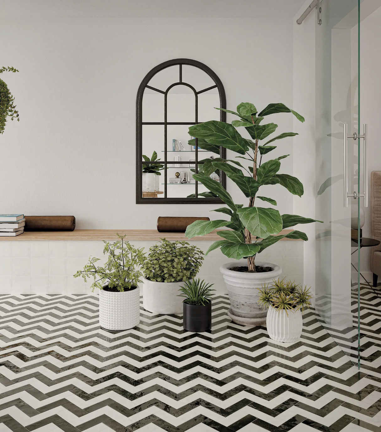 Bejmat Ebony Gloss Subway 2x6 rectangle tiles