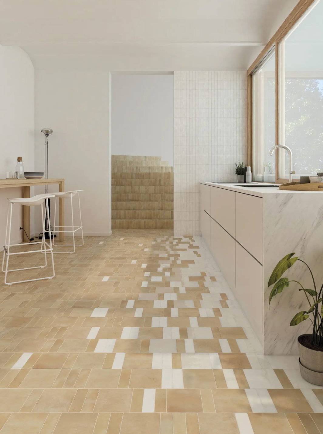 Bejmat Square White Gloss 6x6 floor tiles