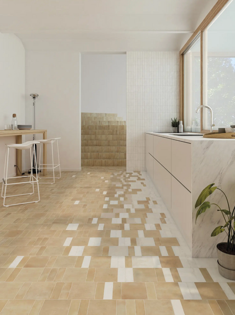 Bejmat Square White Gloss 6x6 floor tiles