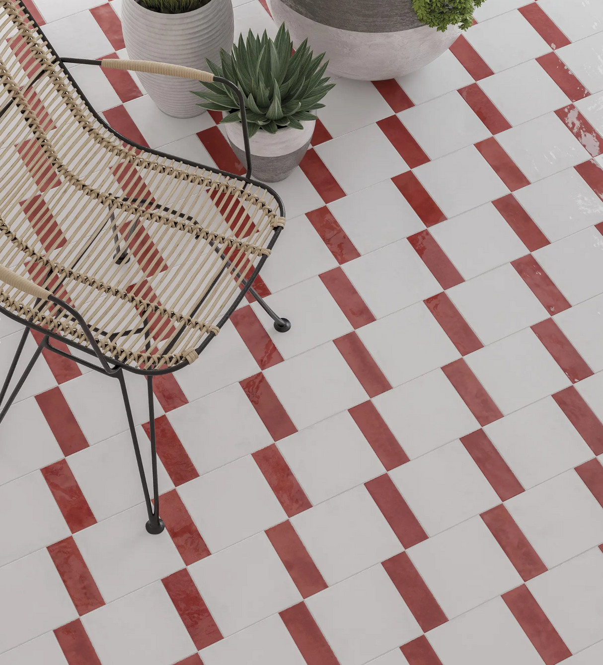 Bejmat Square White Gloss 6x6 floor tiles mixed