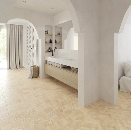 Bejmat Decor Biscuit White Matte 6x6 floor tile