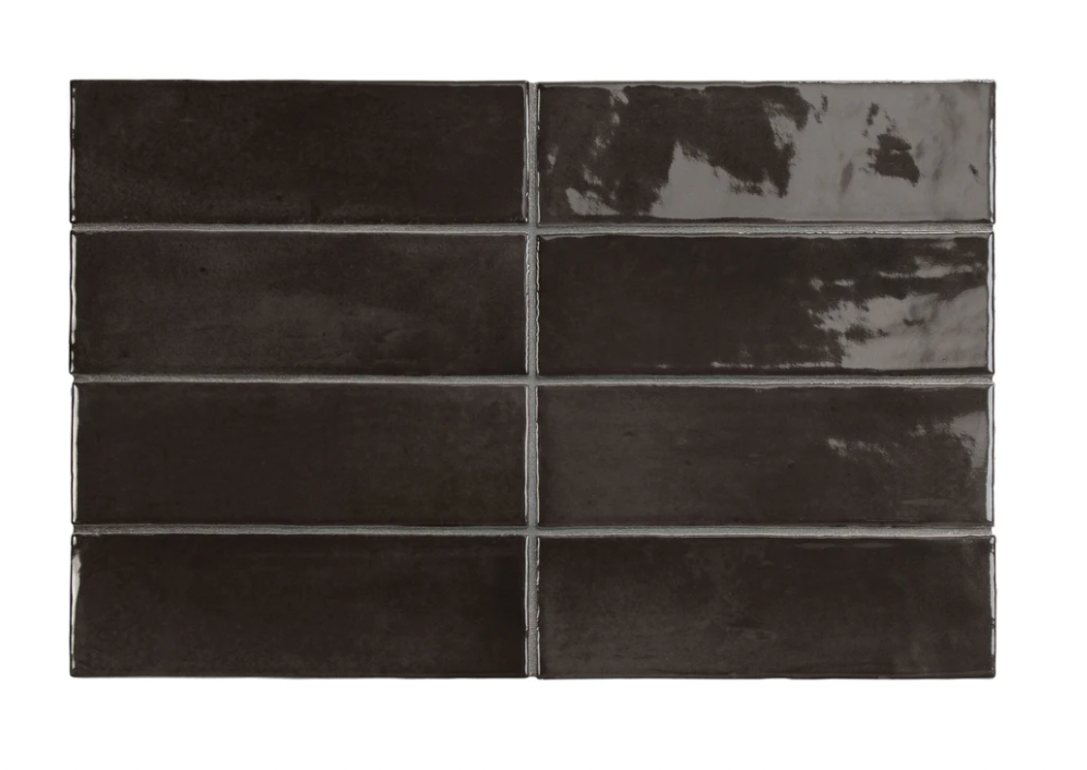 Soco Black Gloss Porcelain Tile 2x6