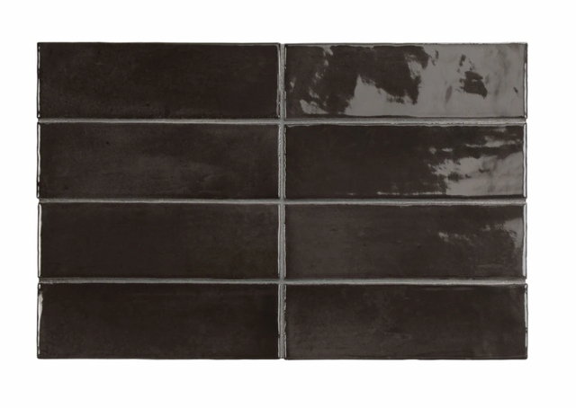 Soco Black Gloss Porcelain Tile 2x6