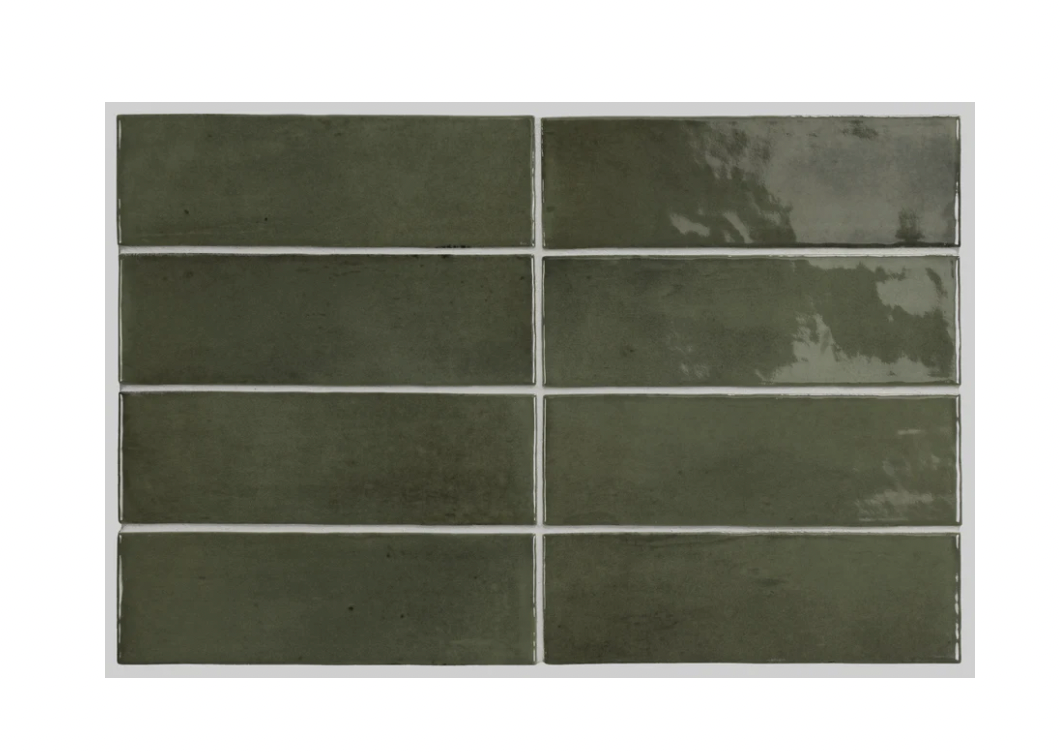 Soco Green Gloss Porcelain Tile 2x6