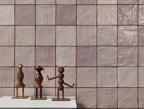 Riad Square - Pink Ceramic Glossy 4x4 wall tile