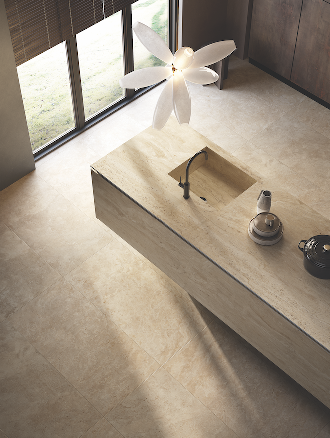 Travertino Navona Slab sink