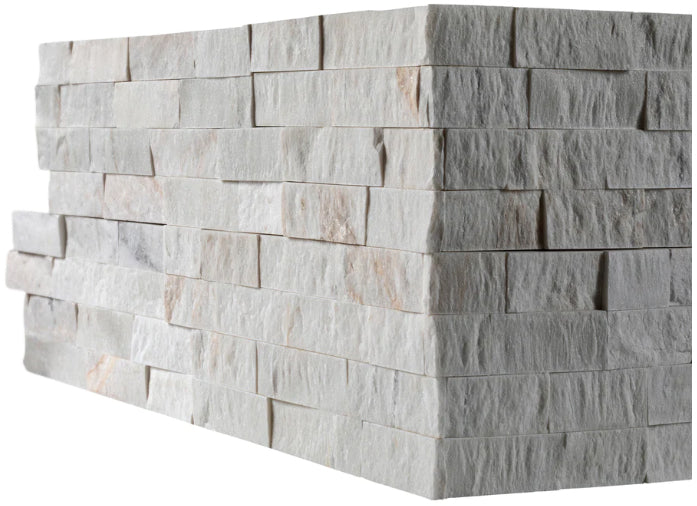 alabaster Ledger Corner Split Face Textured Wall Tile