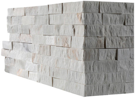 alabaster Ledger Corner Split Face Textured Wall Tile