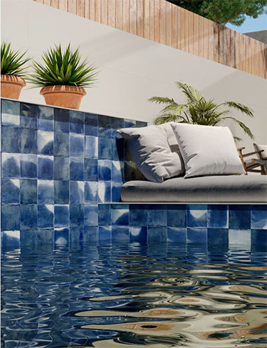 Aqua Blue Glossy 6x6
