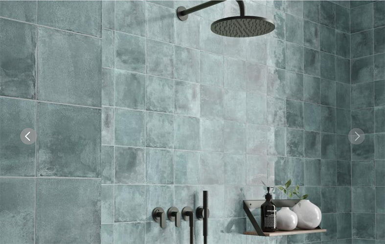 Aqua Turquoise Glossy 6x6 shower tile