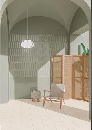 aquarelle ceramic field tile mint grey