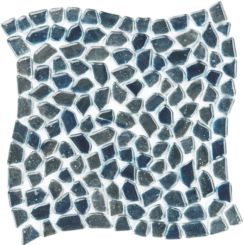 ocean rain Artemis pebble polished glass mosaic tile