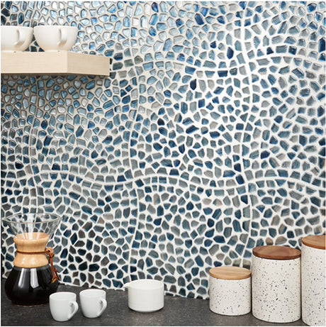 wall tile Artemis pebble polished glass mosaic tile