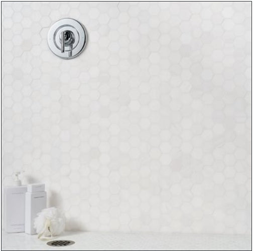 Bianco Dolomite 2” Hex Mosaic wall tile