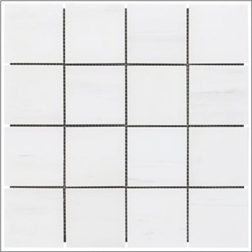 Bianco Dolomite Premium Square Honed 3" mosaic tile
