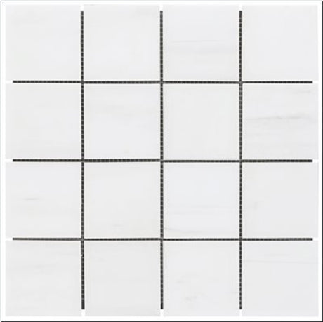 Bianco Dolomite Premium Square Honed 3" mosaic tile